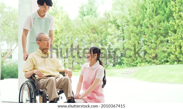 Nursing care concept. Elderly\
home.