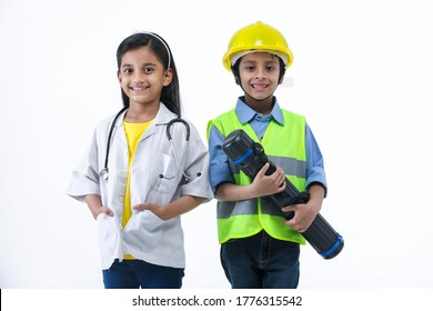 Nurture Their Interests- Child Dressed As Engineer And Doctor