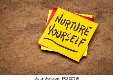 Nurture Yourself - Inspirational Reminder Note, Self Care Concept