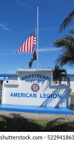 N-us-fl  Hallandale Beach - 2010:  American Legion Flag At Half-staff
