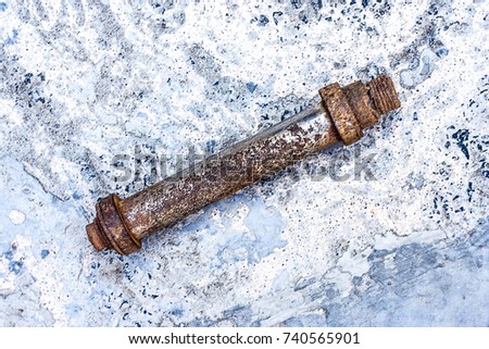 Nut Bolt on a rough surface