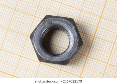 Nut on graph paper background
