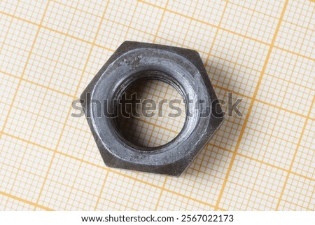Nut on graph paper background
