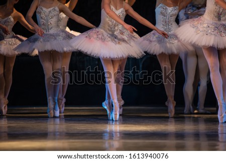 Nutcracker ballet. Closeup of ballerinas dancing