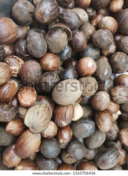 Nutmeg Known Buah Pala Malay Language Stock Photo Edit Now 1163706436