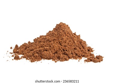 Nutmeg Powder On A White Background