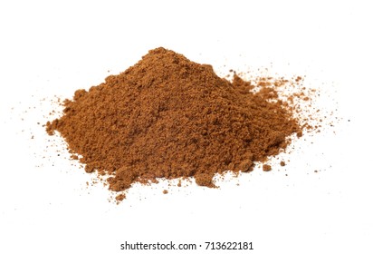 Nutmeg Powder On White Background