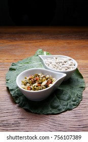 Nutrition concept -Healthy white beans with escarole in round white bowl over wooden background. Healthy food, Diet, Detox, Clean Eating or Vegetarian concept. - Shutterstock ID 756107389