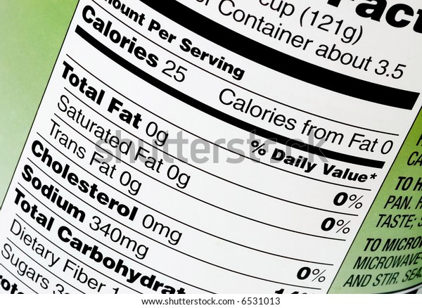 Nutrition Label On Can Tomatoes Stock Photo 6531013 | Shutterstock