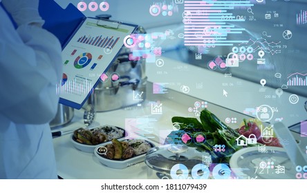 Nutrition Science Concept. Data Analytics Of Foods.