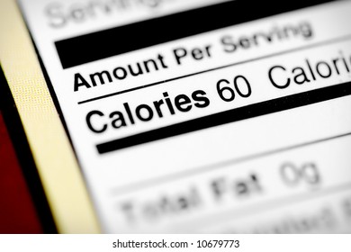 Nutritional Label With Focus On Calories.