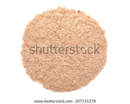 Nutritional yeast (deactivated yeast) isolated on white background