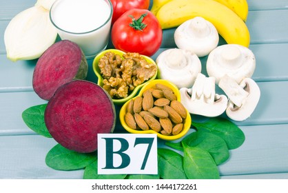 Nutritious Products Containing Vitamin B7 Biotin Stock Photo 1444172261 ...