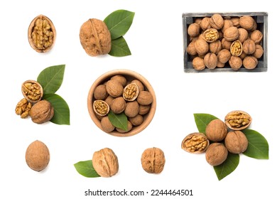 Nuts collage on white background - Shutterstock ID 2244464501