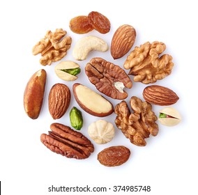 Nuts Mix On A White Background