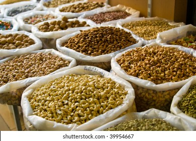 nuts on a oriental bazaar in Oman