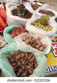 Nuts and spices in bags sold at asian market