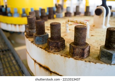 Nuts Stud Bolt  Are Severely Corroded In The Chemical Industry Process.