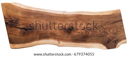 Nutwood slab isolated on a white background. 
