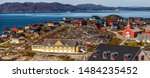 Nuuk on the west coast of Greenland with the old church and the statue of Hans Egede