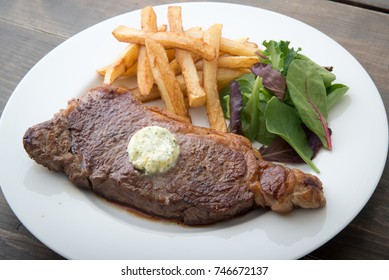 NY Strip Steak With Garlic Herb Butter