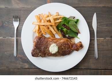 NY Strip Steak With Garlic Herb Butter