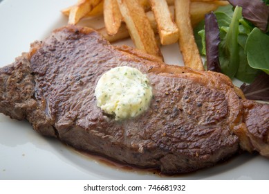 NY Strip Steak With Garlic Herb Butter