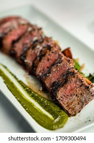 NY Strip Steak Grilled With Asparagus