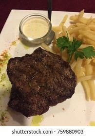 NY Strip Steak With Herb Butter And  Fries