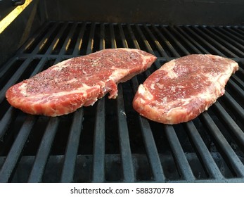 NY Strip Steaks On The Grill