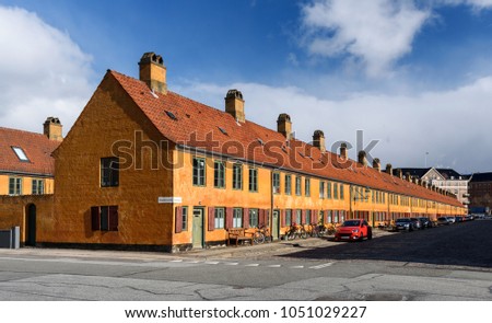 Nyboder: historic row house district of former Naval barracks in Copenhagen, Denmark.