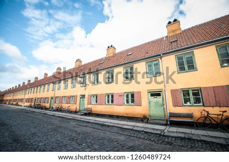 Nyboder - New [small] Houses. Built from 1757 by King Christian IV for housing the personnel and their families of the rapidly growing Royal Danish Navy. Copenhagen. Denmark.
