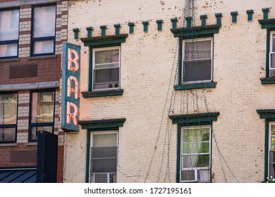 NYC Neon Bar Sign In Daylight