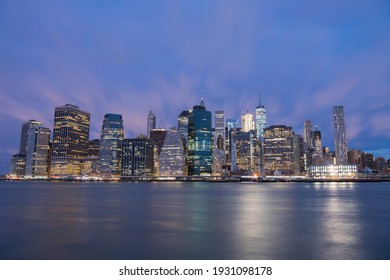 NYC Skyline, Freedom Tower, Lights, Reflection