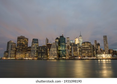 NYC Skyline, Freedom Tower, Lights, Reflection