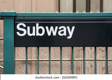 NYC subway entrance. The NYC Subway is one of the oldest and most extensive public transportation systems in the world, with 468 stations. 