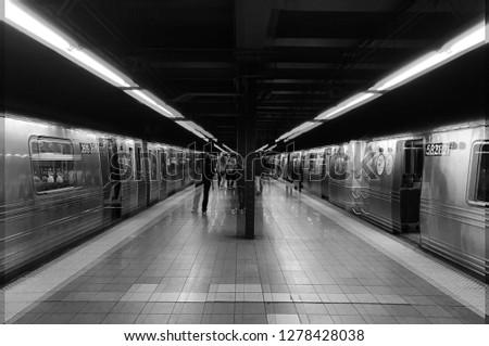 Similar – Image, Stock Photo sitting in a subway to central amsterdam