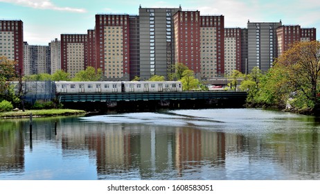 NYC Train Crossing The Coney Island Creek