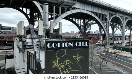 NYC, USA - APRIL 14, 2022: Cotton Club Sign In Harlem New York City.