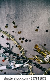 NYE Background: Confetti And Party Favors With Copyspace