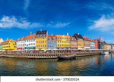 Nyhavn District Is One Of The Most Famous Landmark In Copenhagen In A Summer Day, Denmark