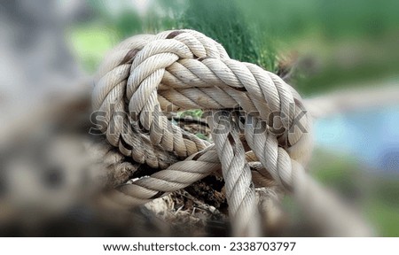 nylon rope loose knot as relationship or love tie symbol
