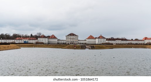 Nymphenburg Castle In Munich, Germany At Winter.