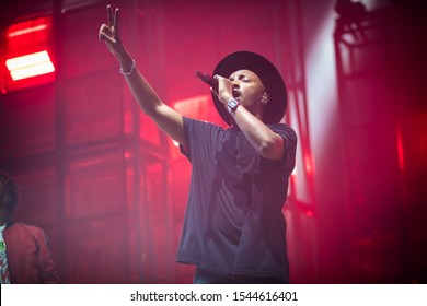 Nyon, Switzerland - 26 July 2019 :  Concert Of French Rap Singer Soprano