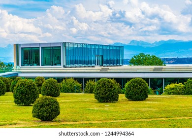 NYON, SWITZERLAND, JULY 21, 2017:Headquarters Of UEFA Near Nyon, Switzerland
