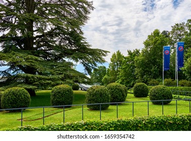 Nyon, Switzerland - June 2019: Park View On UEFA Headquarters