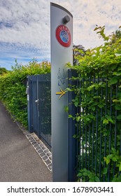 Nyon, Switzerland - June 2019: At UEFA Official Headquarters