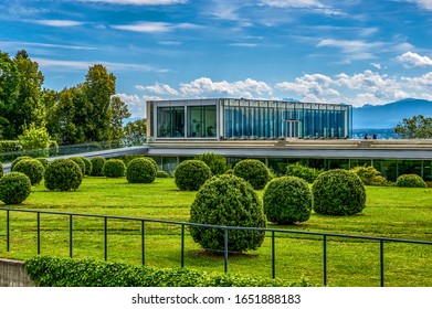 Nyon, Switzerland - June 2019: View On UEFA Headquarters