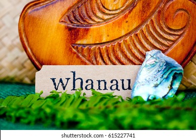 NZ - Kiwi - Maori Theme - Backgrounds And Objects - Maori Word For Family (whanau)
