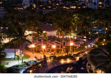 Oahu, Hawaii, USA - September 7th 2021: Luau And A Fire Dance Performance At A Resort On Oahu, Hawaii